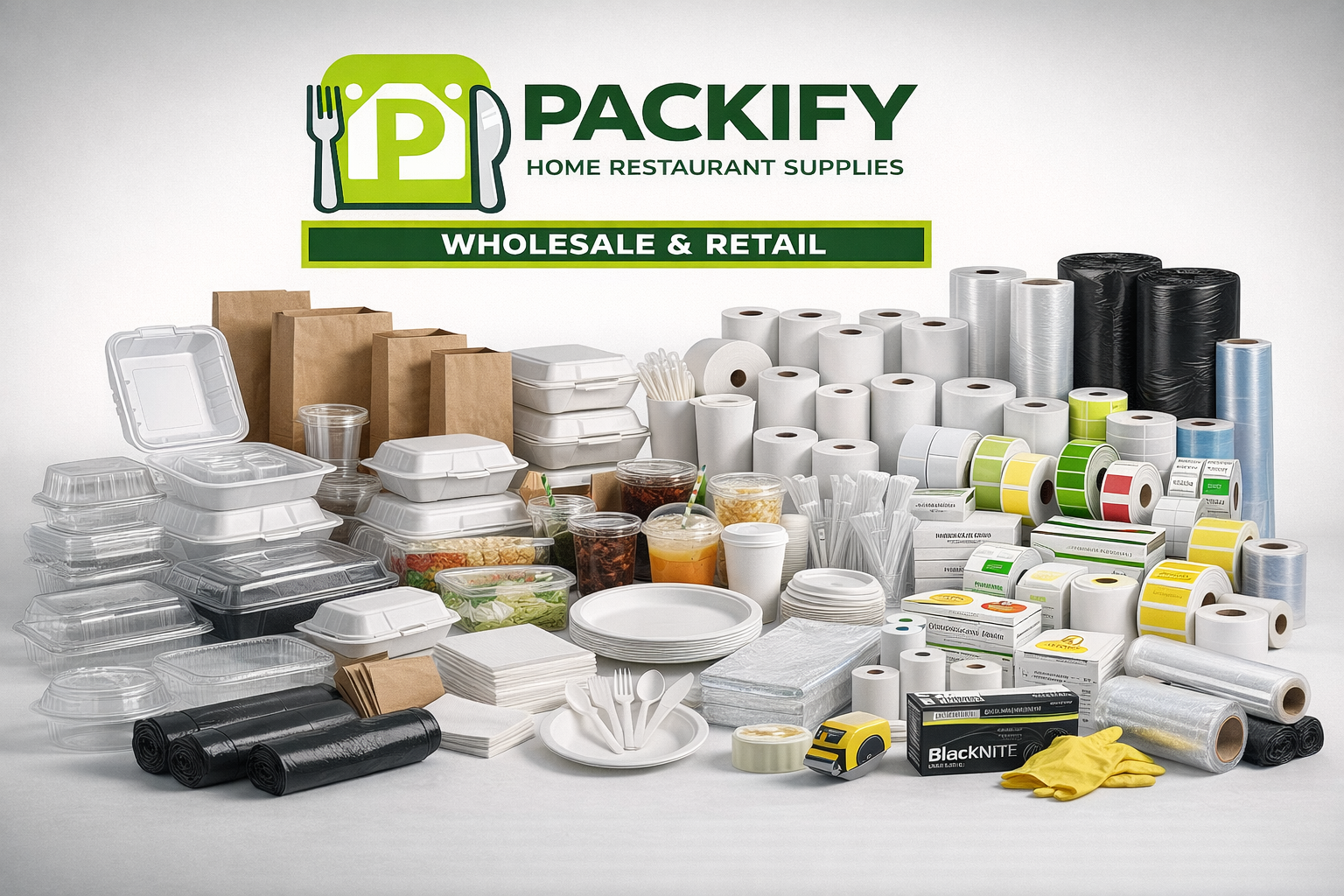 Escena fija de cajas, etiquetas y despacho comercial