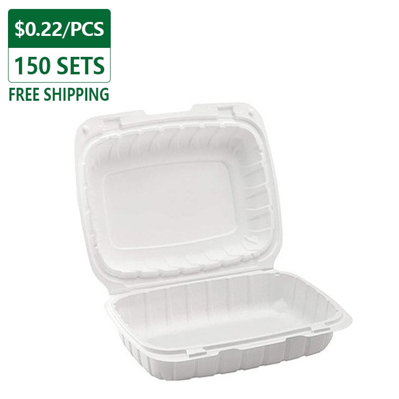 6 inch Microwaveable Plastic Clamshell Food Containers 250 pcs