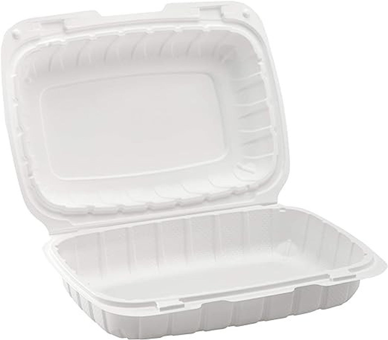 Sample 9”x6"x3" Microwaveable Plastic Clamshell Food Container