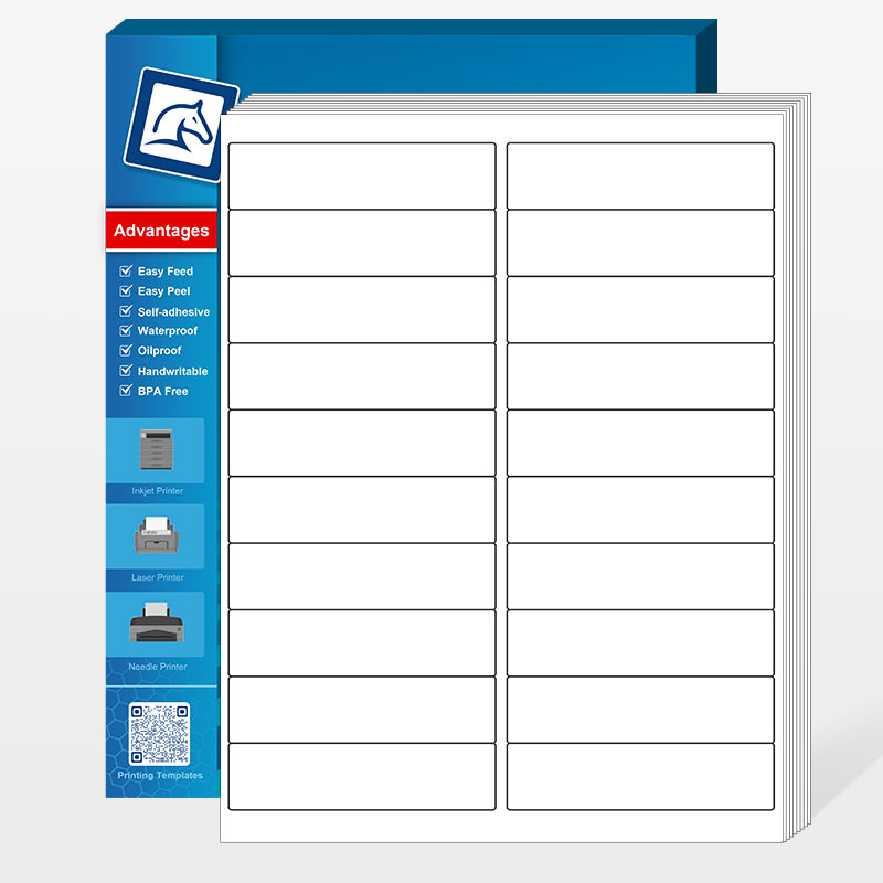 1"x4" Blank Rectangle Labels 20 Labels Per Sheet