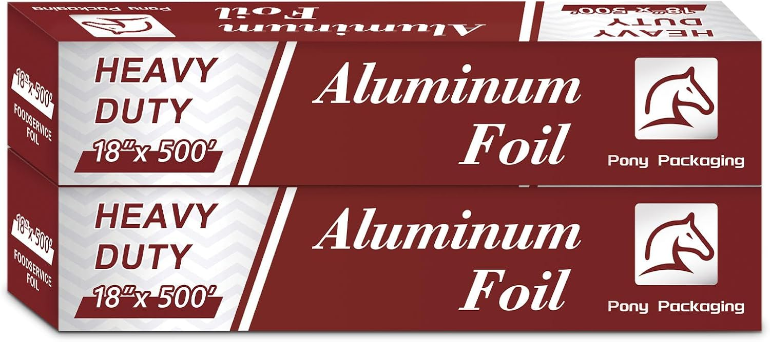18''x500' Heavy Duty Aluminum Kitchen Foil Rolls 2 Counts