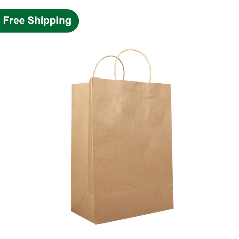 Small Kraft Brown Paper bags with Handles Bulk 250 pcs