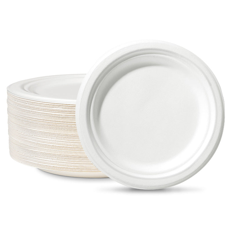 6" Fiber Plate White PFAS Free 1000pcs
